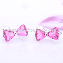 Diseñador de bowknot pendientes de plata 925 joyas al por mayor pendientes semi preciosos